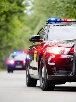 police-patrol-cars-with-flashing-lights-on-forest-road-enforcement-scene-photo